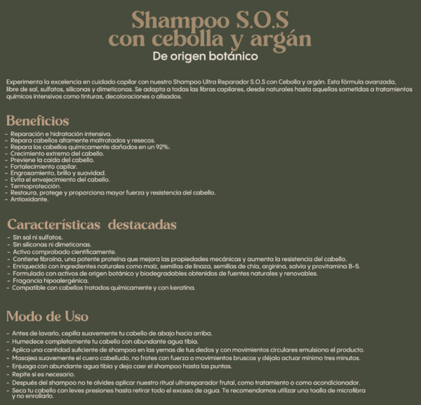 SHAMPOO SOS CEBOLLA Y ARGÁN - RITUAL BOTÁNICO